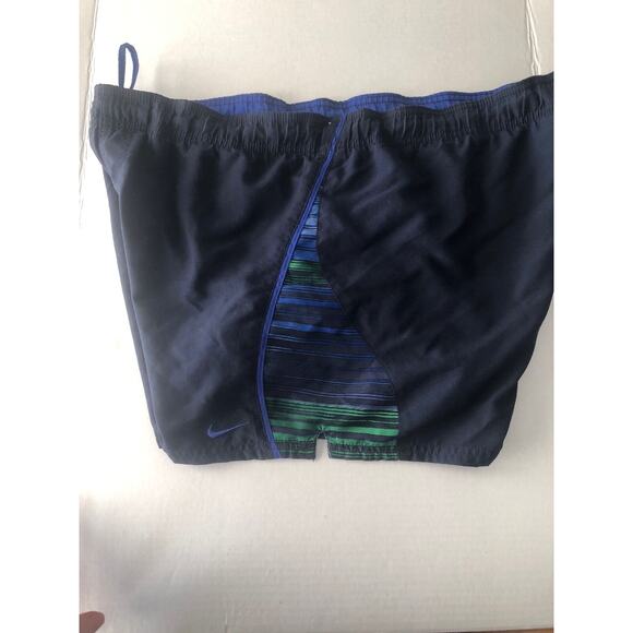 Nike Swim Trunks Shorts Size XL Mens Blue Drawstring Short Stripes Navy GUC - Picture 4 of 11